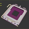 CPU Socket Metal Frame With Grid Pattern Square Center And Mounting Handle For Hardware 3d model
