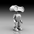 Smart Machine Robot With Large Round Eyes And White Black Humanoid Body Design