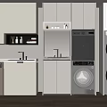 Modern washing machine cabinet 3d model