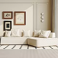 Middle-style multiplayer sofa 3d model