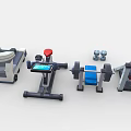 Fitness Sports Equipment Set With Dumbbells Barbell Exercise Bike And Treadmill