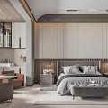 Modern Bedroom Interior Design With Gray Bed Frame Nightstands Lamps And Area Rug