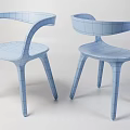 Elegant Modern Wooden Armchairs With Curved Armrests And Golden Leg Caps
