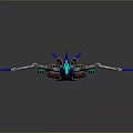 Futuristic Blue And Silver Spacecraft With Wing Design For Space Exploration