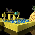 SpongeBob Themed One Sea One Mall With Yellow Structure And Character Decorations