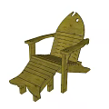 Natural Wooden Lounge Chair With Armrests Footrest And Comfortable Relaxing Design