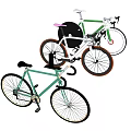 Modern Bicycles With Green White Pink Frames And Sleek Wheel Designs