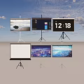 projection curtain movable curtain 3d model