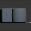 Cylindrical and Cubical Shapes with Textured Surfaces and Blue Fabric