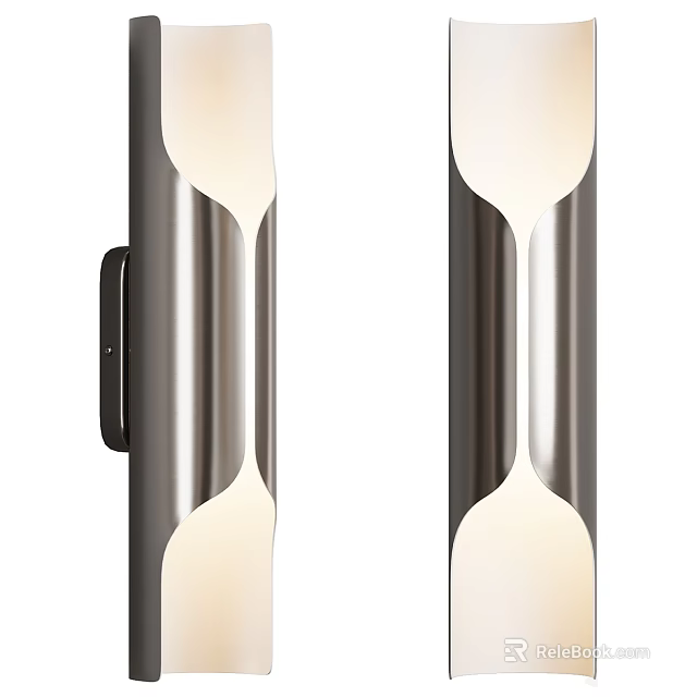 Modern Metal Wall Lamps With Curved Design And Soft Ambient Lighting 3d model 