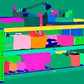 Multi Tier Industrial Storage Shelf Organized With Toolboxes Storage Bins Tools And Boxes