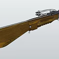 Handheld Wooden Crossbow Weapon With Metal Trigger Precision Sight And Bowstring 3d model