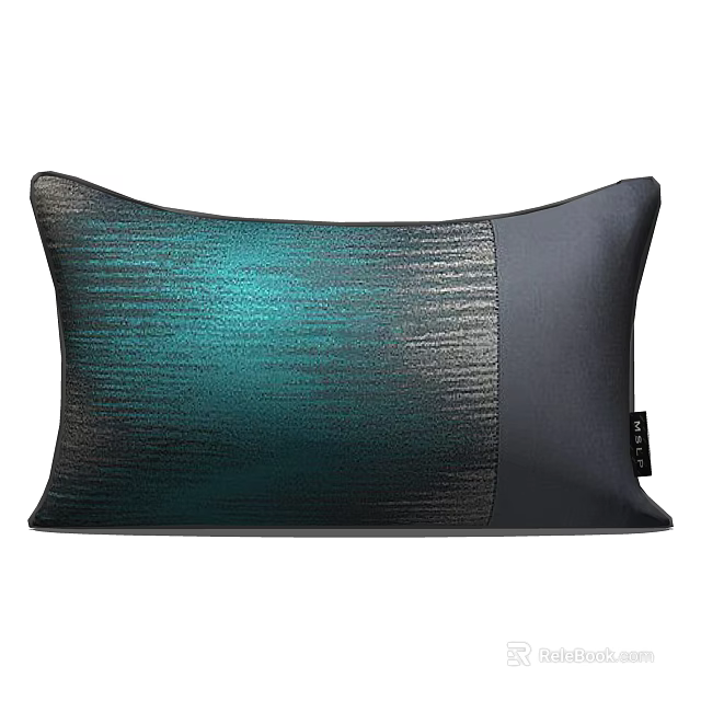 Decorative Throw Pillow Two Tone Green and Black Textured Smooth Fabric Design for Home Decor 3d model 