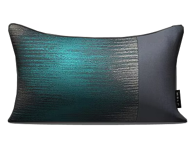 Decorative Throw Pillow Two Tone Green and Black Textured Smooth Fabric Design for Home Decor 3d model