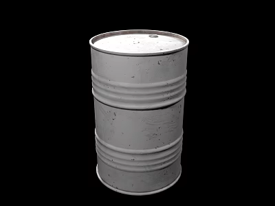 Industrial Equipment Metal Drum With Cylindrical Shape Ribbed Surface And Industrial Design 3d model