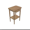 Minimalist Wooden Bedside Table With Woven Drawer And Lower Storage Shelf
