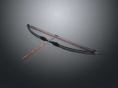 Black Modern Hunting Bow With Red Laser Sight For Accurate Shooting Use 3d model