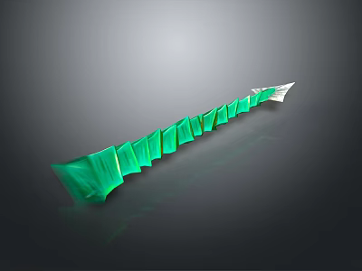 Futuristic Green Segmented Weapon With Spine Like Structure And White Tip 3d model