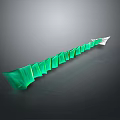 Futuristic Green Segmented Weapon With Spine Like Structure And White Tip