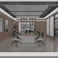 Modern Public Office Space Interior With Open Layout Bookshelves Desks And Art Decor