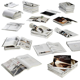 Modern Books Magazine Books 3d model