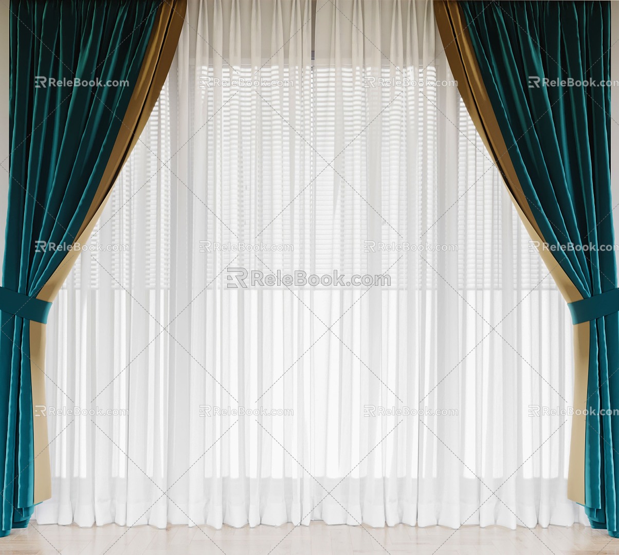 Modern curtains 3d model