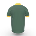 Green Polo Shirt With Yellow Collar Cuffs And Rugby World Cup Chest Badge