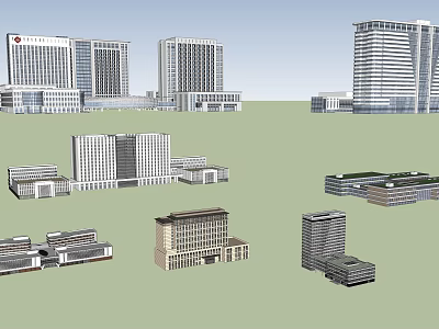 Modern Architectural Models Showcasing Various Urban Building Designs And Structures 3d model
