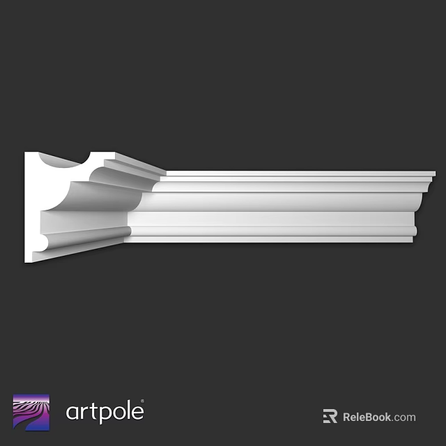 White Decorative Ornamental Architectural Molding Component For Interior Design 3d model 