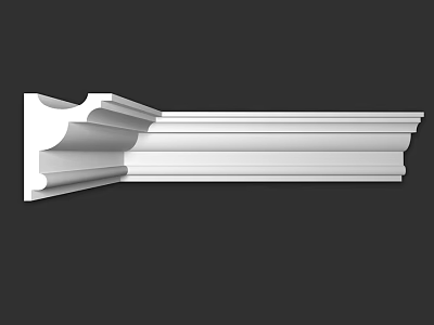 White Decorative Ornamental Architectural Molding Component For Interior Design 3d model