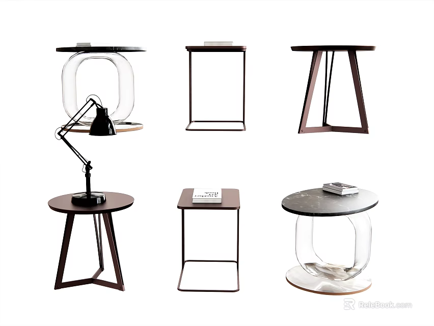 Stylish Modern Side Tables With Various Contemporary Designs And Sleek Structures 3d model