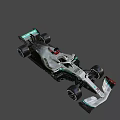 Silver and Green Formula 1 Race Car With PETRONAS INEOS Logos Aerodynamic Design
