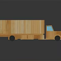 Wooden Toy Truck With Open Cargo Bed Colored Blocks Inside Blue Window And Yellow Headlights