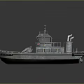 3D Rendered Patrol Boat Featuring Metallic Hull Radar Antenna Upper Superstructure And Yellow Deck Markings