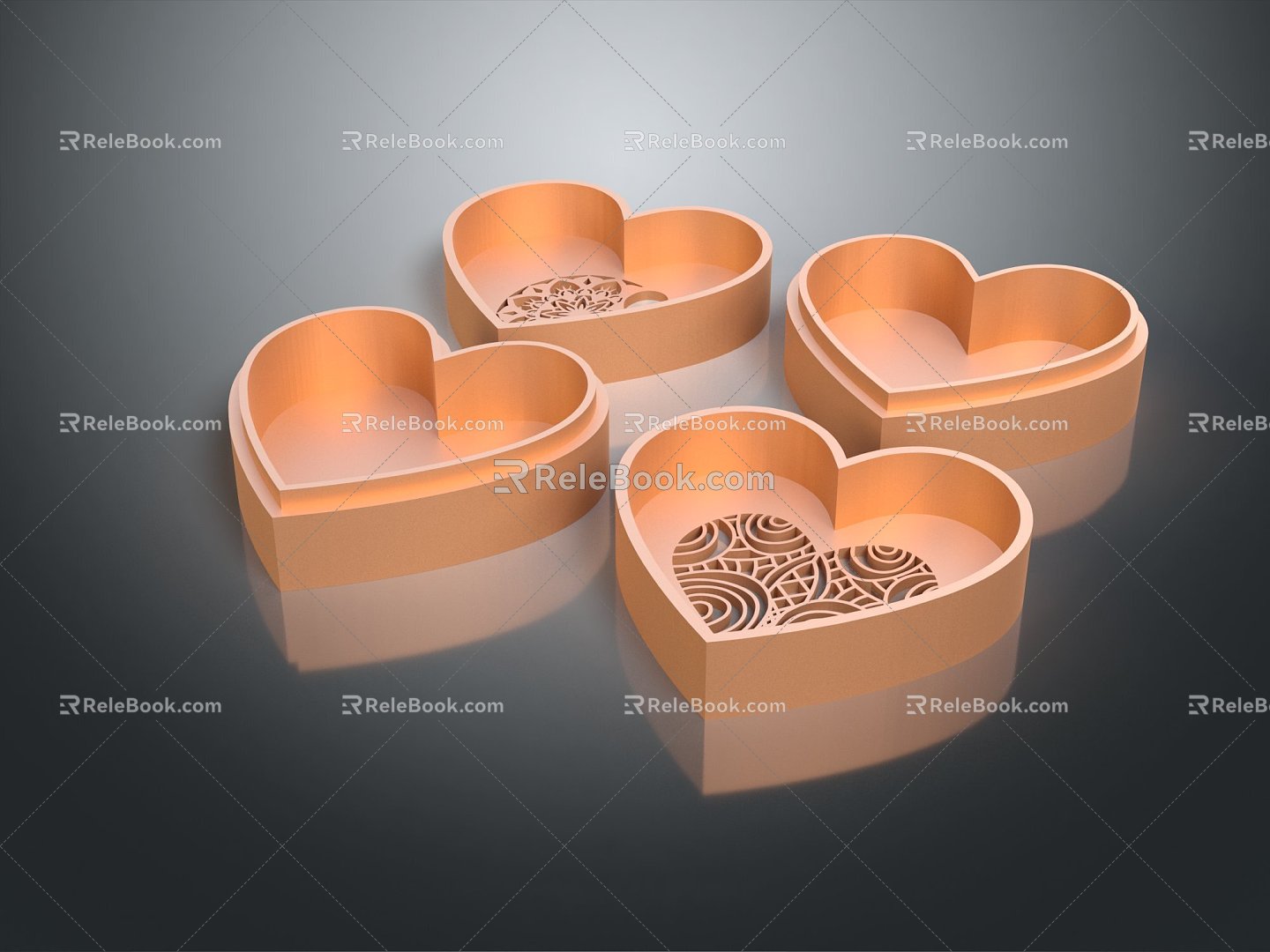 Modern Gift Box Heart-shaped Gift Box Gift Box 3d model