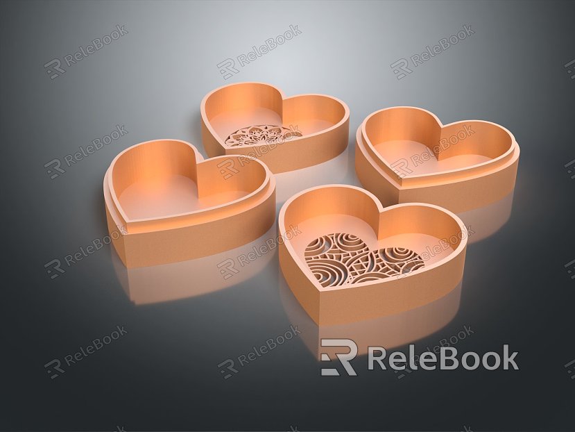 Modern Gift Box Heart-shaped Gift Box Gift Box model