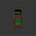 Festive Red And Green Decorative Sleigh With Checkered Seat And Bells