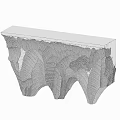 Decorative Carved Stone Shelf With Layered Wavy Textured Base and Smooth Top Surface