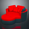 Modern Red Sectional Sofa With Multiple Plush Cushions And Stylish Living Room Design