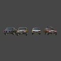 Vintage Car Models In Assorted Colors Show Classic Retro Automobile Styles