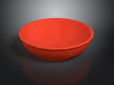 Vibrant Red Bowl As Essential Household Item For Daily Kitchen Use 3d model