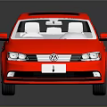 Red Modern Sedan With Sunroof Black Wheels And Reflective Surface