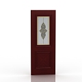 European-style solid wood door 3d model