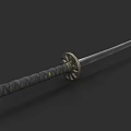 Traditional Samurai Sword With Wrapped Handle Decorative Guard And Sharp Blade