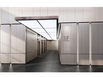 modern elevator hall 3d model