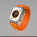 Sporty Wristwatch With Orange Nylon Strap And Square Dial On Black Background