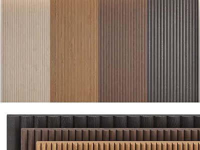 Assorted Colored Textured Wall Decor Featuring Vertical Stripes And Wooden Finishes 3d model