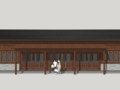 Chinese ancient hard mountain antique building 3d model
