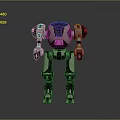 3D Robot Character Model Featuring Mechanical Design Gray Black Color And Robotic Limbs