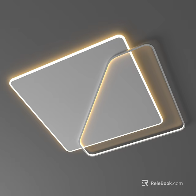 Modern Square LED Ceiling Lights With Illuminated Edges And Sleek Panel Design 3d model 